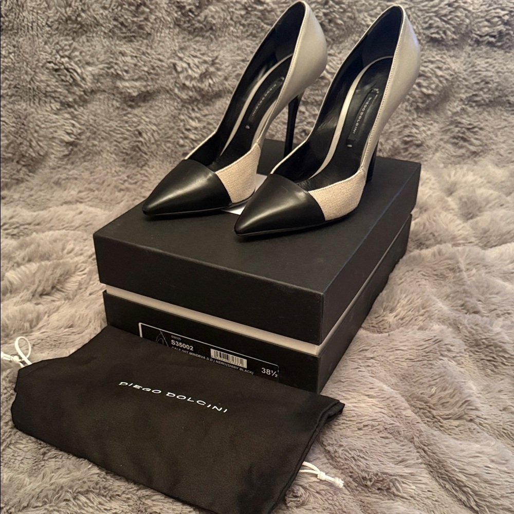 Black and Cream Women's Heels